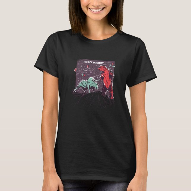 T-shirt Cool de marché Stock Bull Vs Bear (Devant)