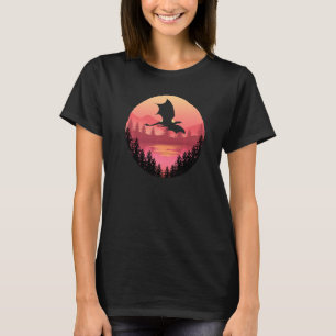 T-shirt Cool d'eau de dragon volant Coucher de soleil Imag