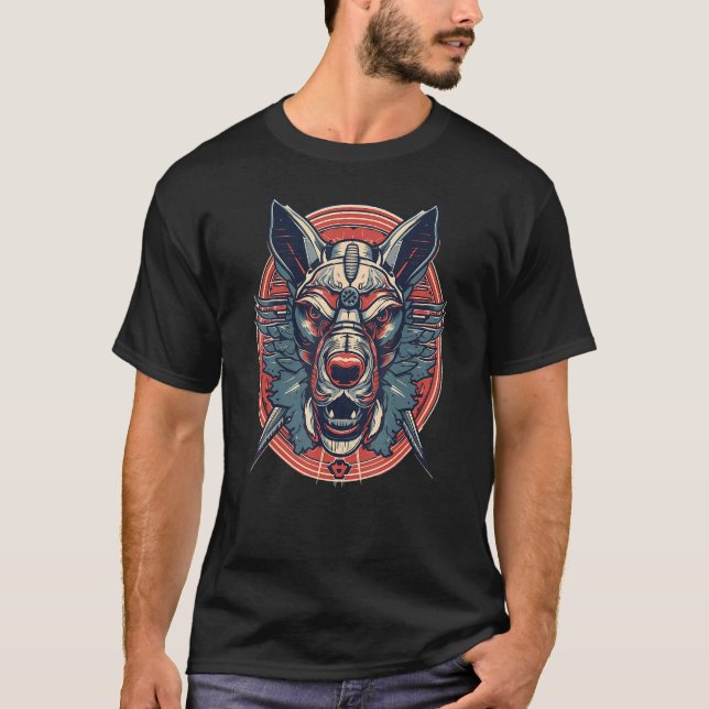 T-shirt Cool Desert punk Alpha Wolf (Devant)