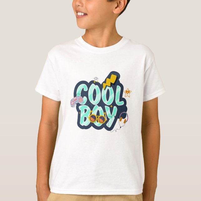 T-shirt Cool design graphique garçon (Devant)