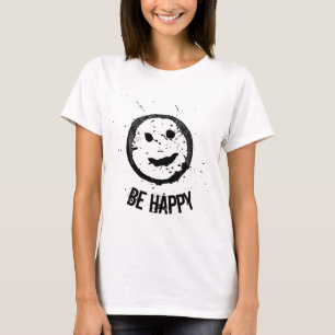 T-shirt Cool déversé contenu Soyez heureux visage