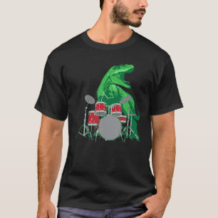 T-shirt Cool Dinosaur Drummer Shirt Meilleur Cadeau Pour T