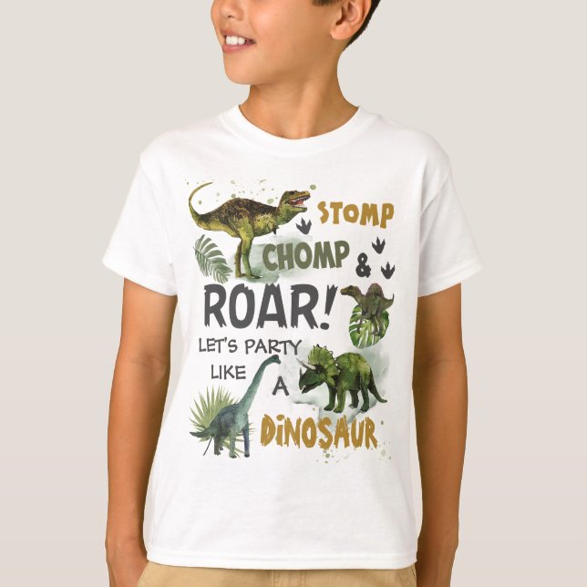 T-shirt Cool Dinosaures Jurassic Boy Anniversaire (Devant)