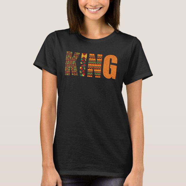 T-shirt Cool du roi d'Afrique Kente Lover en tissu (Devant)