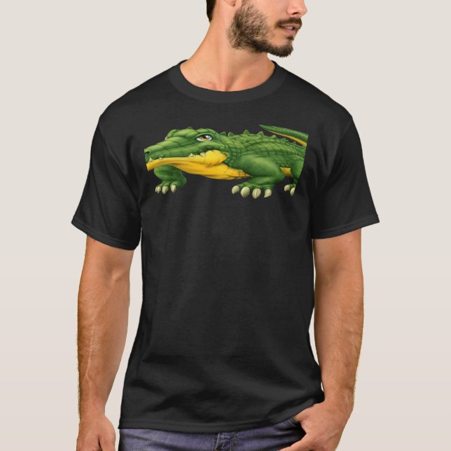 T-shirt Cool effrayant Alligator Vert Crocodile animal sau (Devant)