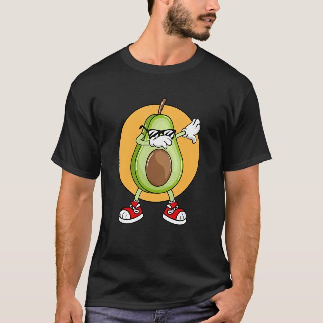T-shirt Cool en Dabbing Avocado avec lunettes de soleil Fr (Devant)