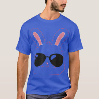 T-shirt Cool et mignon lapin de Pâques avec lunettes de so