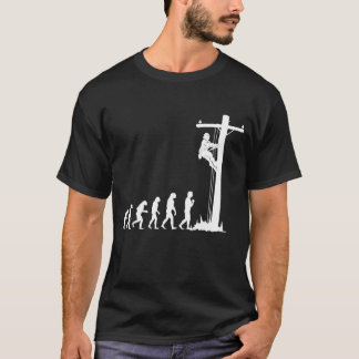 T-shirt Cool Évolution Unique De Lineman Electrician Cadea