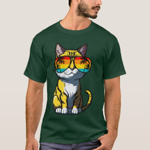 T-shirt Cool Feline dans Shades Whiskered Purfection pour