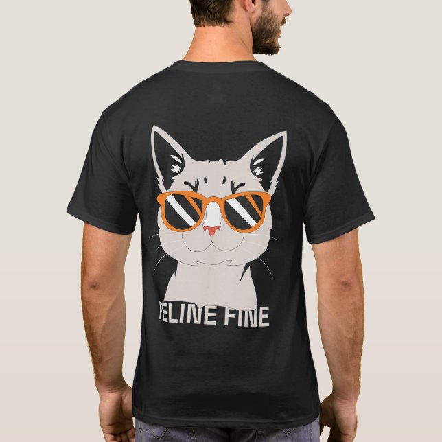 T-shirt Cool Feline Fine Graphisme (Dos)