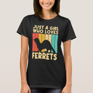 T-shirt Cool Ferret Pour Filles Femmes Ferret Animal de co