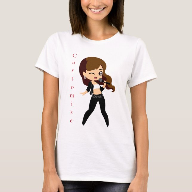T-shirt Cool fille chante Karaoke Thunder_Cove (Devant)
