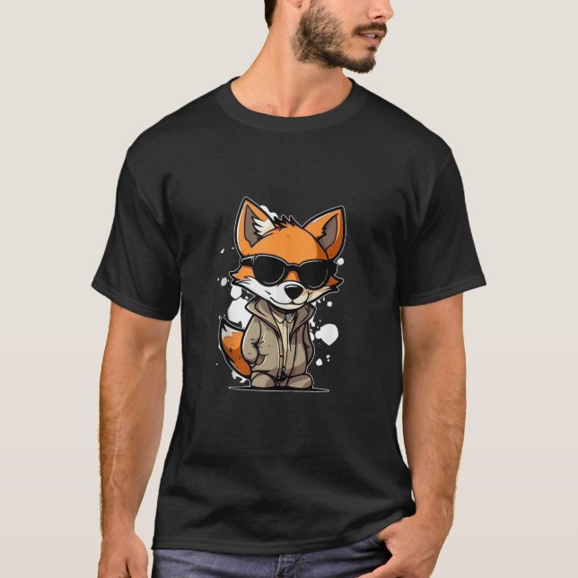 T-shirt Cool Foxes Lunettes de soleil Relaxant Forêt Anima (Devant)