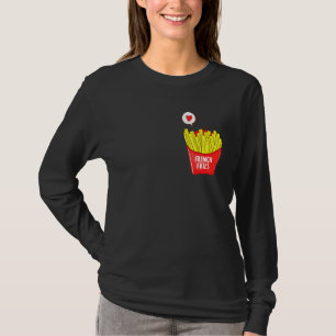 T-shirt Cool Français Fries Pocket Novelty Graphisme Tee -