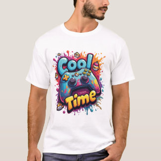 T-shirt Cool Game Time – Graffiti Gamer Splash Tee