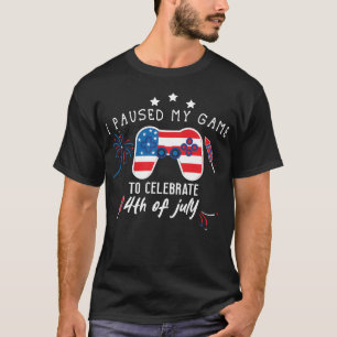T-shirt cool gamer design, 4 juillet gamer humour