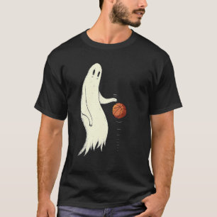 T-shirt Cool Ghost Dribbling Basketball Halloween Basketb