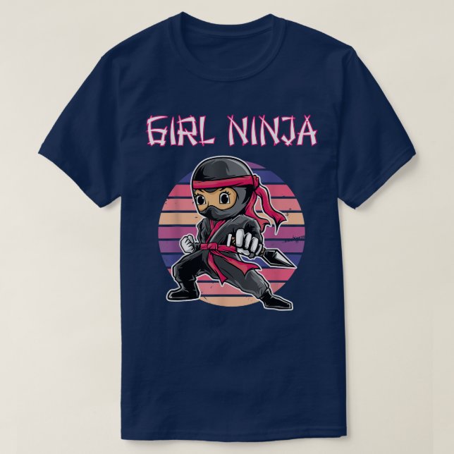 T-shirt Cool Girl Ninja Spy Theme Party Crew pour filles e (Design devant)