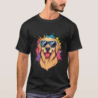 T-shirt Cool Golden Labrador Retriever Wearing Sunglasses