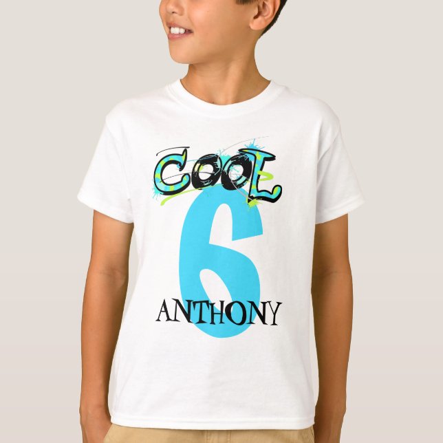 T-shirt Cool Graffity Paint Splatt Numéro Nom Anniversaire (Devant)
