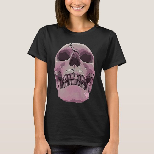 T-shirt Cool Graphic Skull  Death Skeleton Goth Halloween  (Devant)