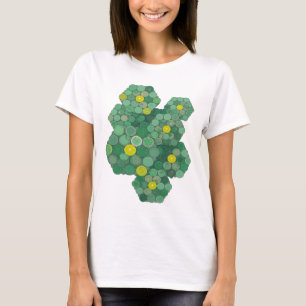 T-shirt Cool Green GREEN COINS AND STARS Design Moderne