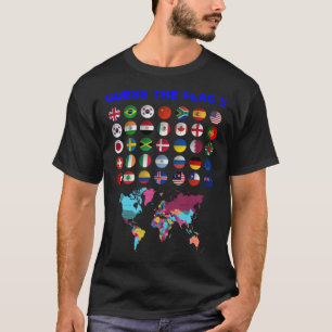 T-shirt Cool Guess les drapeaux du pays du monde G