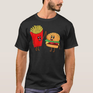 T-shirt Cool Hamburger Pour Hommes Femmes Fries Français B