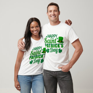 T-shirt Cool Happy Saint Patrick's Day word art unisex 