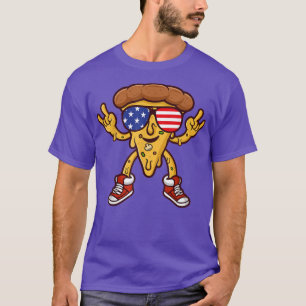 T-shirt Cool Hawaiian Pizza American Flag Sunglass 4th