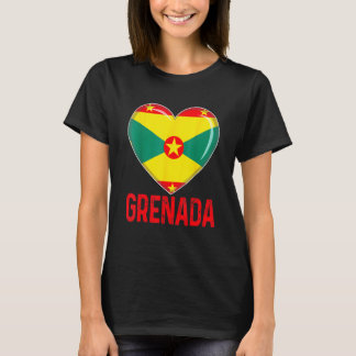 T-shirt Cool Heart Grenada Flag Men Women Kid Patriotic