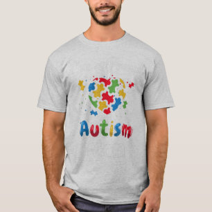T-shirt Cool Heart Puzzle Pièces Light It Up Blue pour pro