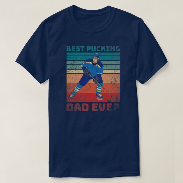T-shirt Cool Hockey Papa Cadeaux Drôle Meilleur Pucking Pa (Design devant)