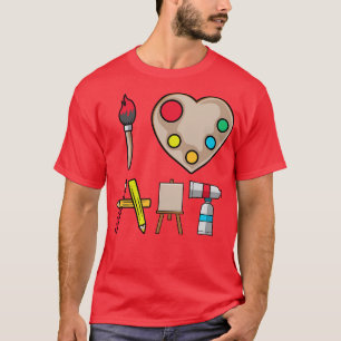 T-shirt Cool I Love Art Amusant Colorful Futur Artiste Art