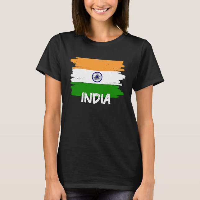 T-shirt Cool India Flag (Devant)