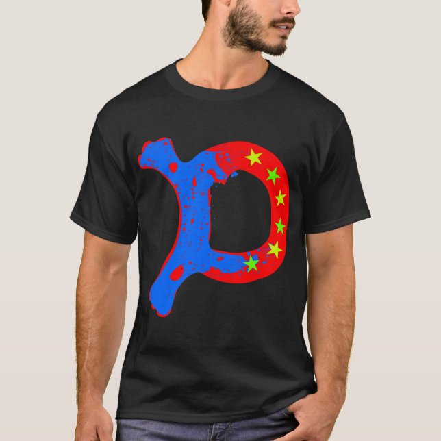 T-shirt ・ Cool Initial D Stylish Basic Dark T-shirt" ╝ (Devant)