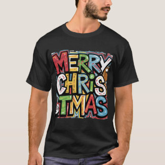 T-shirt Cool Joyeux Texte de Noël Graffiti Art