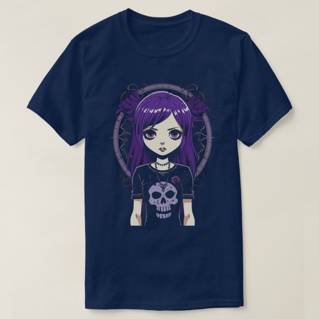 T-shirt Cool Kawaii Goth Girl 2 (Design devant)