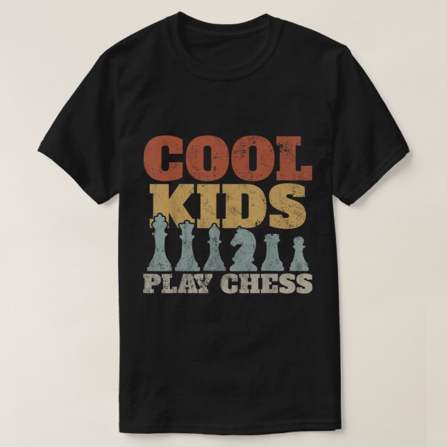 T-shirt Cool Kids Play Chess Design (Design devant)