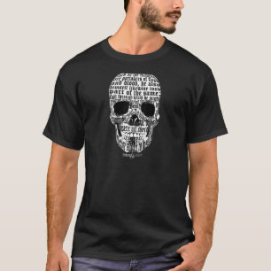T-shirt Cool Kjv Bible Écriture Crâne pour le roi James Ra