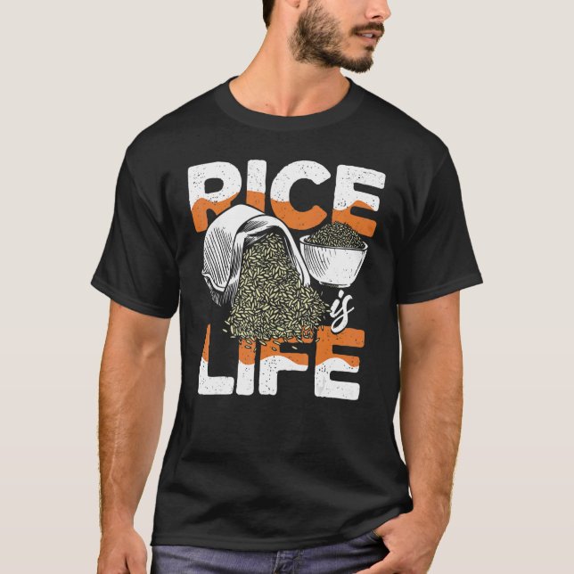T-shirt Cool Le riz est vie Hommes Femmes Asiatiques Phili (Devant)