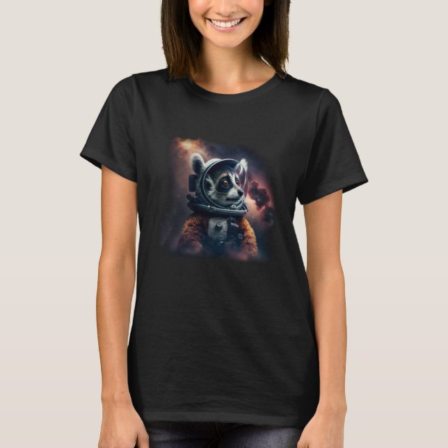 T-shirt Cool Lemur Astronaut In Deep Space (Devant)