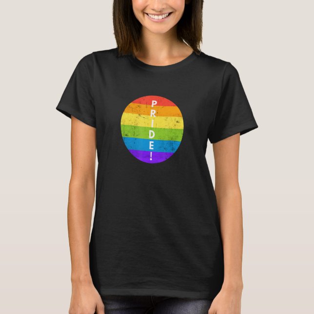 T-shirt Cool LGBT Pride Celebrate Equality Rainbow Flag LG (Devant)