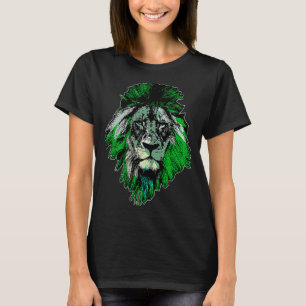 T-shirt Cool Lion Camouflage Animal Face Big Cat