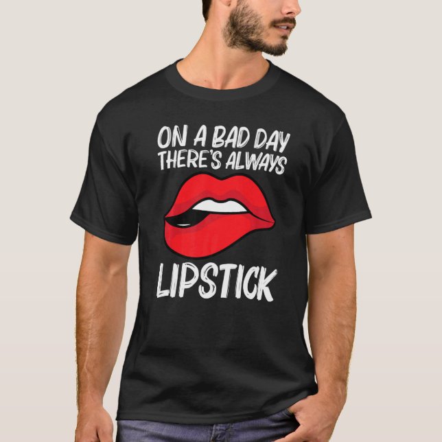 T-shirt Cool Lipstick For Men Women Cosmetic Makeup (Devant)