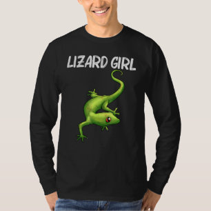 T-shirt Cool Lizard Pour Filles Enfants Gecko Green Reptil