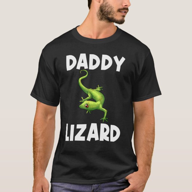 T-shirt Cool Lizard Pour Hommes Père Gecko Green Reptile A (Devant)