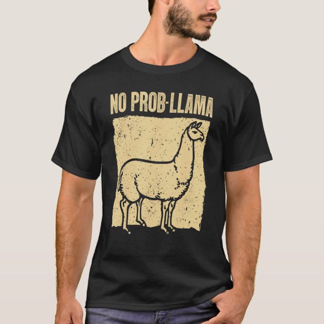 T-shirt Cool Llama Pour Hommes Femmes Pas De Prob Llama Al (Devant)