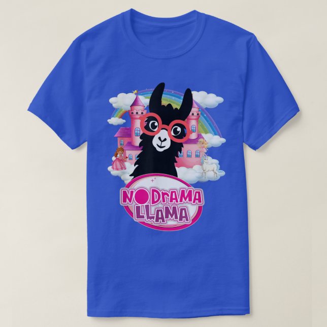 T-shirt Cool Llama with Fairy Princess Palace Cartoon Illu (Design devant)