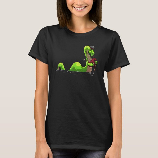 T-shirt Cool Loch Ness Monster For Men Women Nessie Bagpip (Devant)